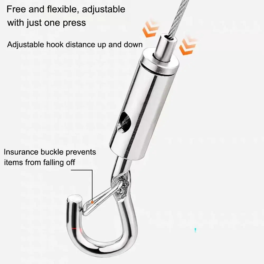 Adjustable Stainless Steel Wire Rope Hanging Kit with Hooks Wire Rope Hanging Kit Axl