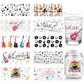 10-Sheet Music Theme UV DTF Cup Wraps for 16oz Glass DIY DIY Transfer Stickers Axl AECH04-19333