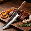 Japanese Kiritsuke Chef Knife – Hand Hammered Forged Steel Chef Knife Axl Kiritsuke Knife