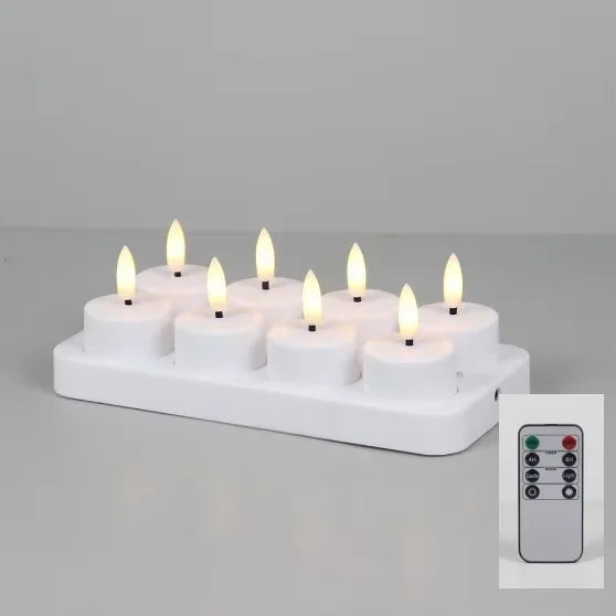LED Rechargeable Flameless Tea Light Candles – 4/6/8 Pack LED Flameless Candles Axl 8Pcs