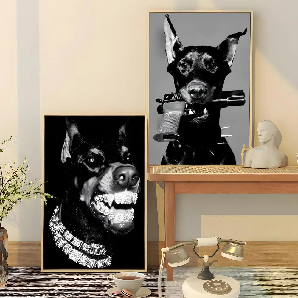 Doberman Pinscher PVC Wall Sticker – Waterproof Home Décor Wall Decal Sticker Axl