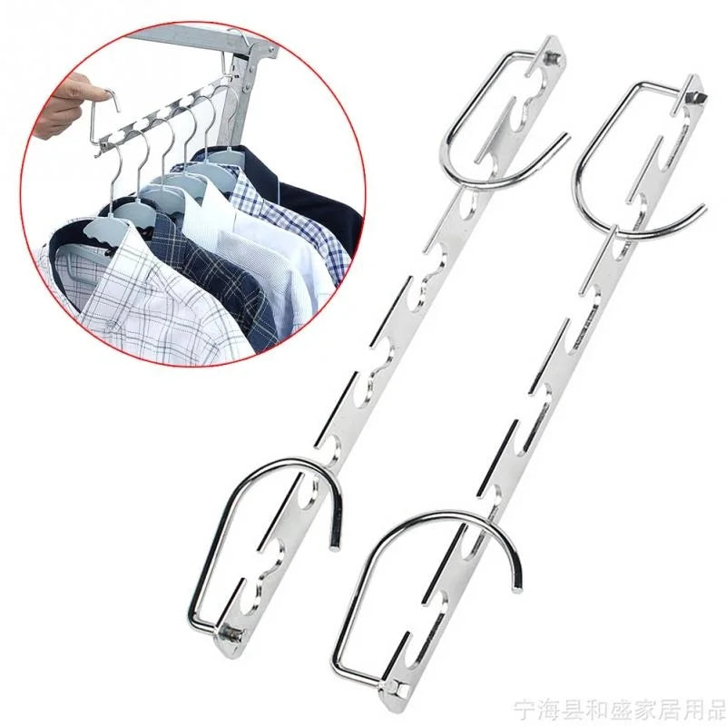 Space-Saving Metal Clothes Hangers with Magic Hook – 1 or 3 Pack Wardrobe Space Organizer Axl