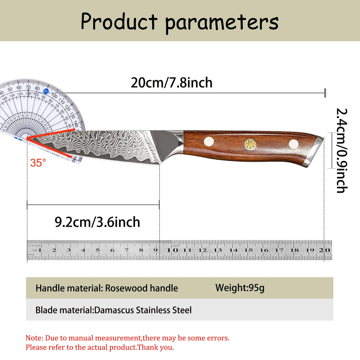 67-Layer Damascus Steel Paring Knife – Sharp Kitchen Chef Knife Damascus Paring Knife Axl