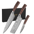 Sunnecko 6-Piece Damascus Chef's Knife Set – Ultra Sharp Chef Knife Set Axl 3PCS Knives Set China Mainland