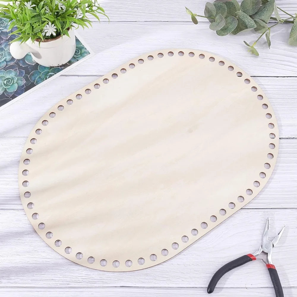 Oval Wood Crochet Basket Base 35x25cm | DIY Knitting Base Crochet Basket Base Axl
