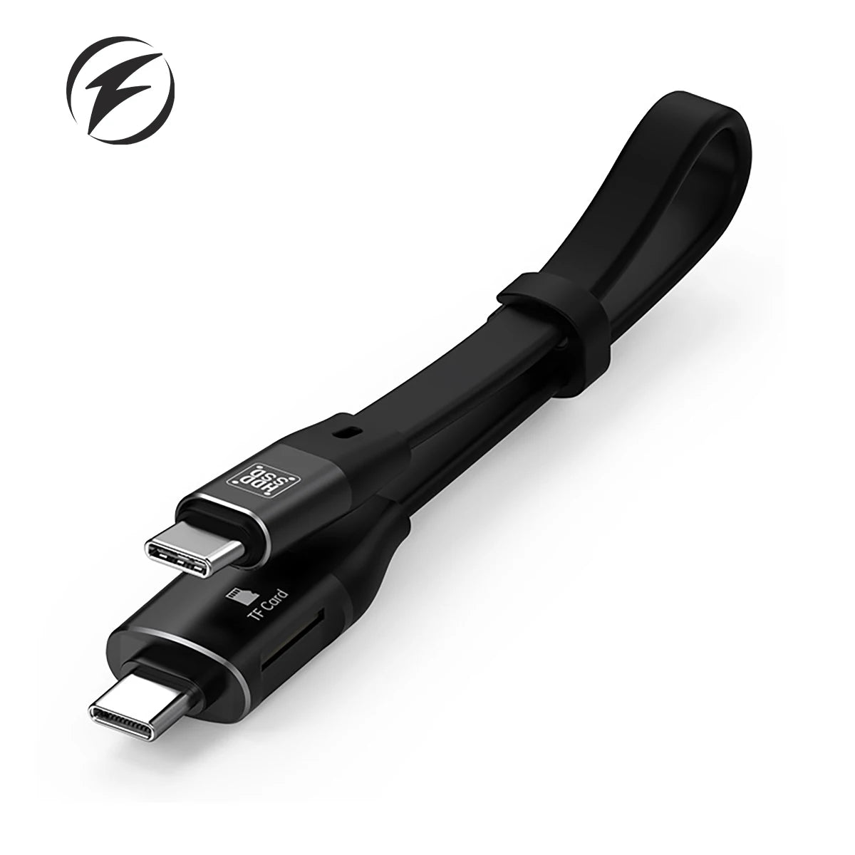 USB-C OTG Cable 100W 20cm – TF Card Reader USB 3.1 Gen2 USB-C OTG Cable Axl C TO C Black