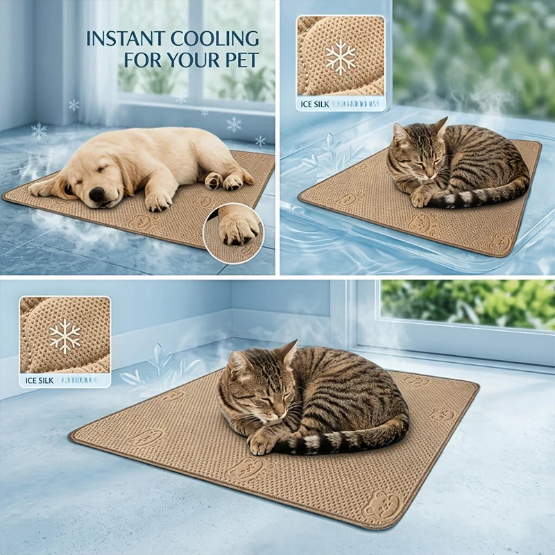 Dog & Cat Cooling Mat – Ice Silk Pet Bed | All Sizes Pet Cooling Mat Axl