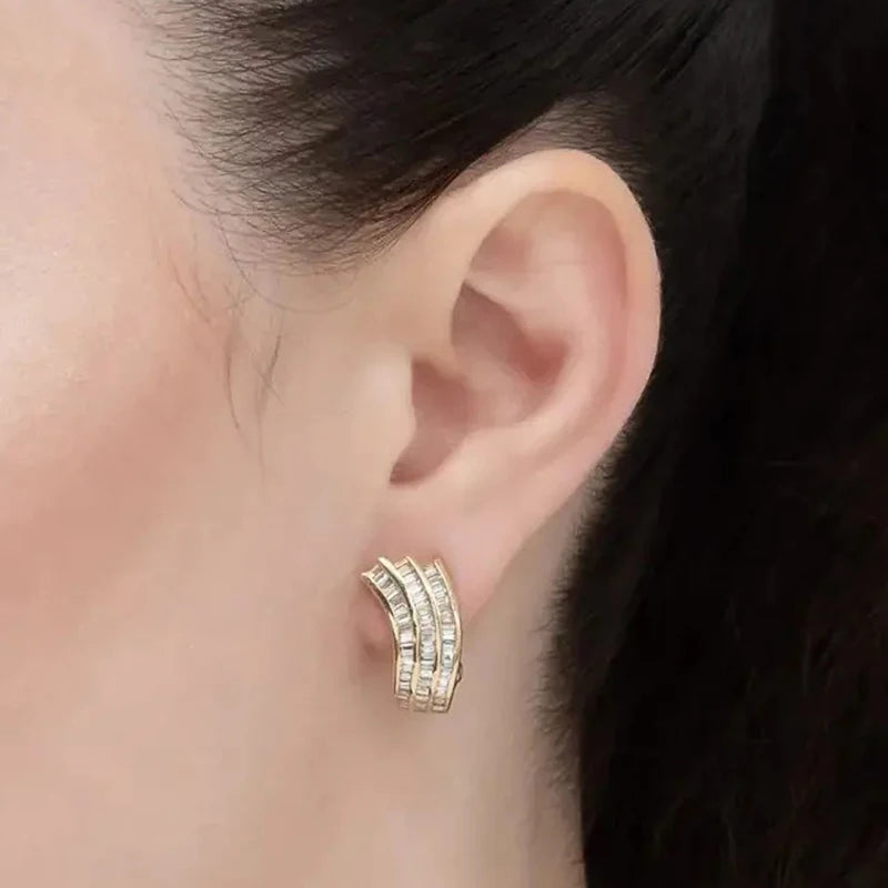 Huitan CZ Stud Earrings – Cubic Zirconia Women's Party Jewelry Stud Earrings Axl