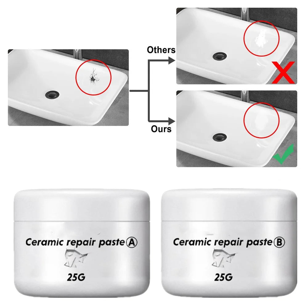Ceramic Repair Paste Kit 30g – Tub, Tile & Porcelain Fix Ceramic Repair Kit Axl