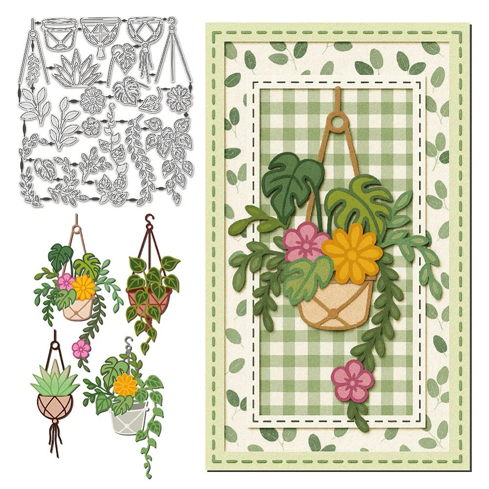 Hanging Plants Carbon Steel Cutting Die | DIY Scrapbooking Paper Cutting Die Axl AECH04-19237