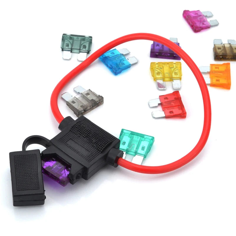 Car Inline Blade Fuse Holder Box – Splash-Proof 5A–30A Inline Fuse Holder Axl