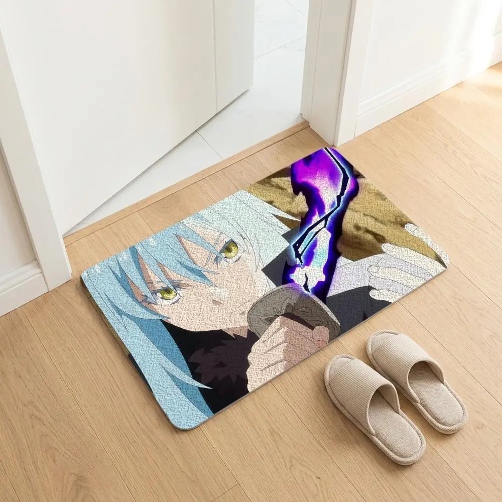Diatomite Bath Mat – Quick Dry Anti-Slip Anime Slime Design Bath Mat Axl White6 50x80cm