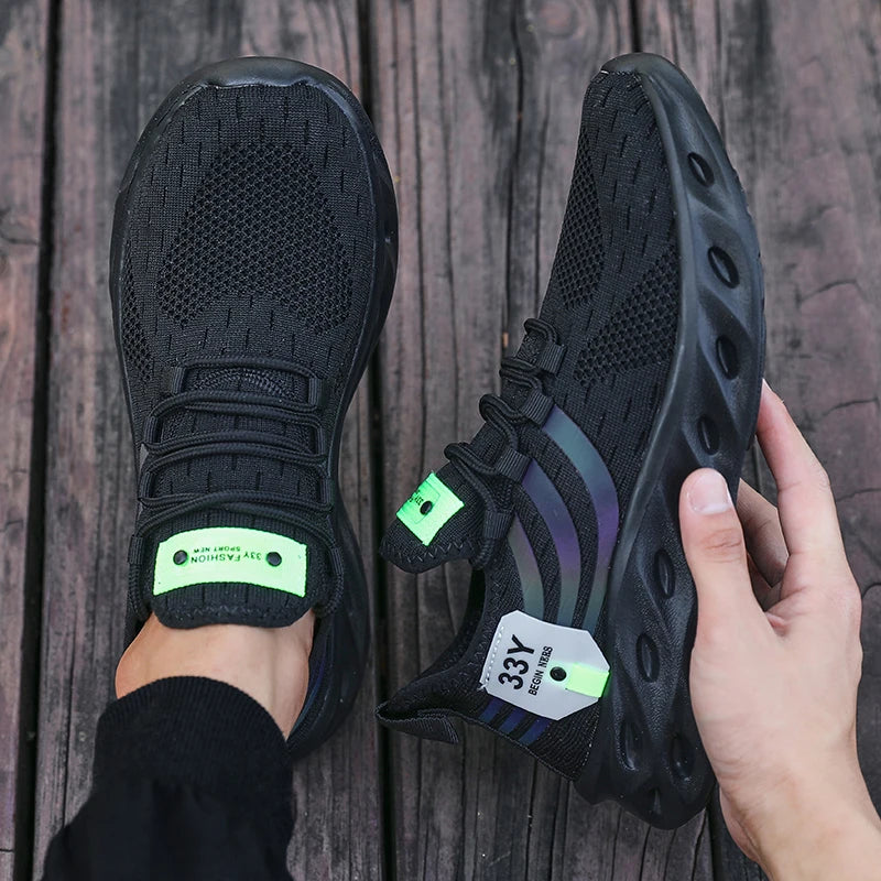 Men's Color Shift Stripe Sneakers | Lightweight Running Shoes Men's Sneakers Axl