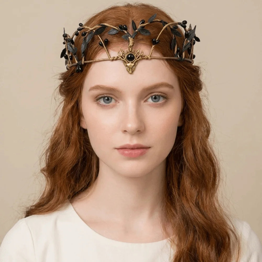 Elven Flower Crown Tiara – Rhinestone Fairy Headpiece Costume Tiara Headpiece Axl