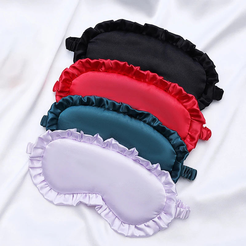 Silk Ruffle Sleep Eye Mask – Soft Travel Eye Cover Sleep Eye Mask Axl