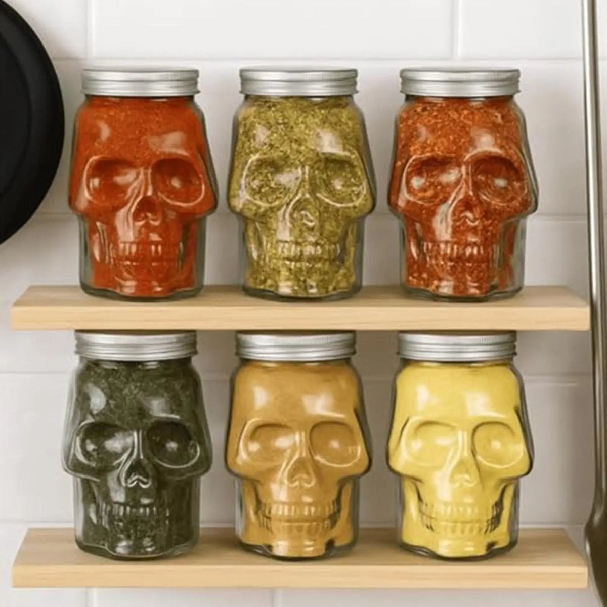 Skull Storage Jar with Lid 500ml/800ml | Gothic Spooky Decor Storage Jar Axl