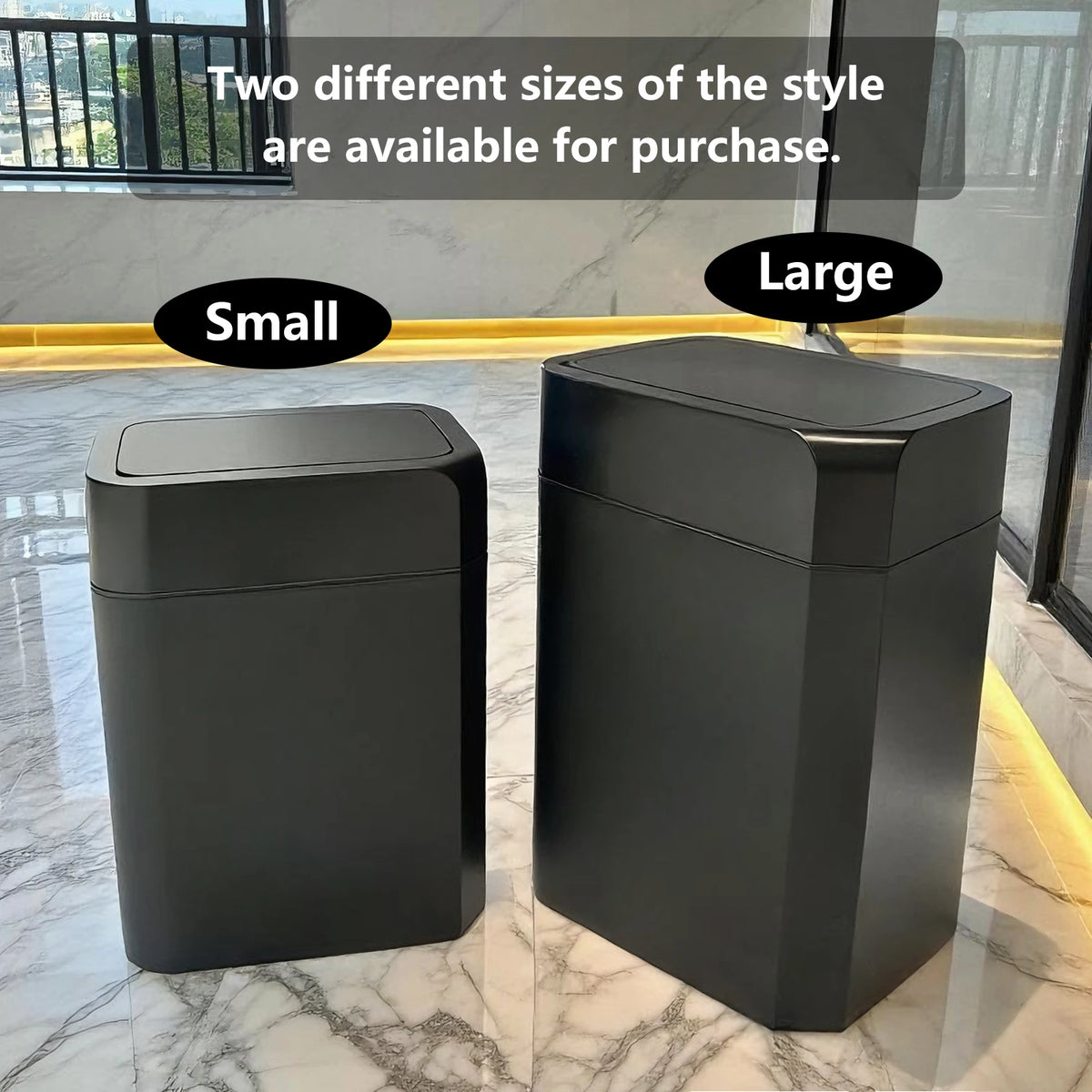 ONEKA Slim Motion Sensor Trash Can – Auto Lid, Black Motion Sensor Trash Can Axl Combo