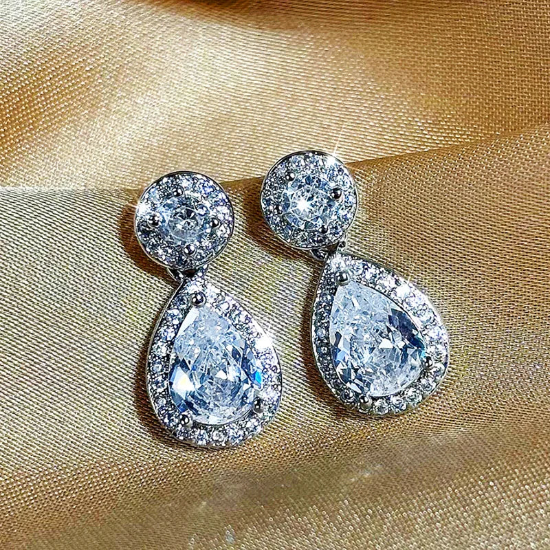 Huitan Waterdrop CZ Drop Earrings – Bridal & Wedding Jewelry Drop Earrings Axl