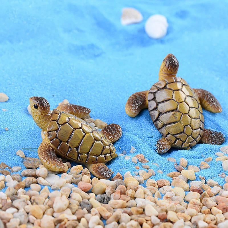 Mini Sea Turtle Resin Ornament – Aquarium & Home Decor Resin Figurine Axl