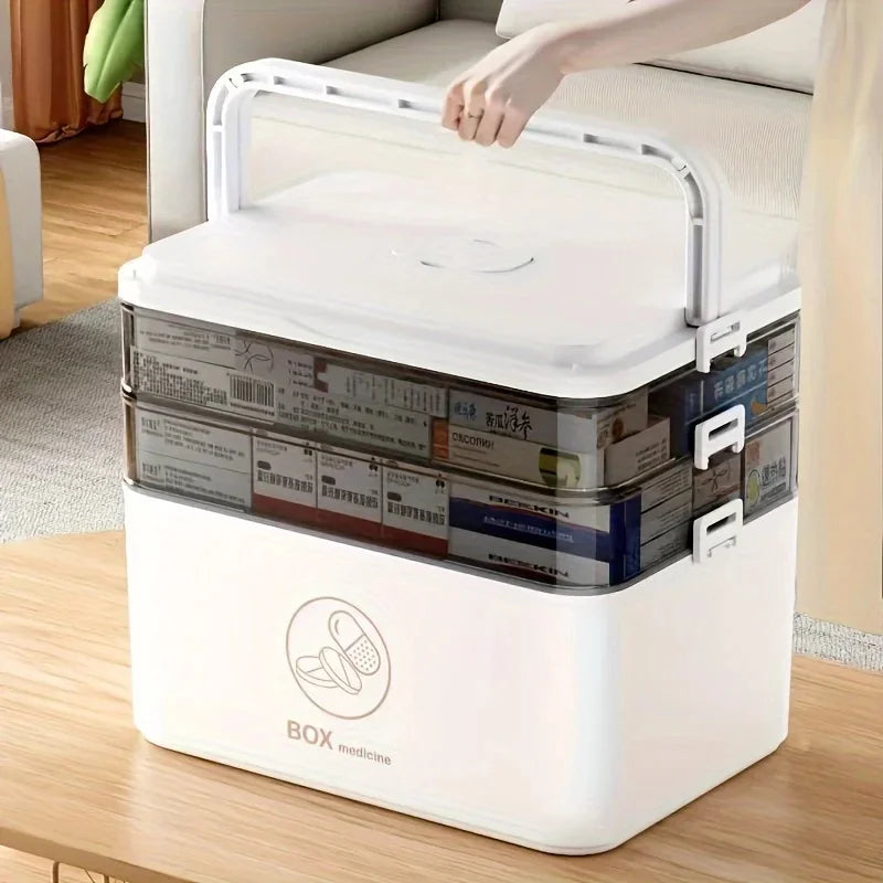 3-Tier Home Medicine Storage Box – Leak-Resistant Organizer Medicine Storage Box Axl