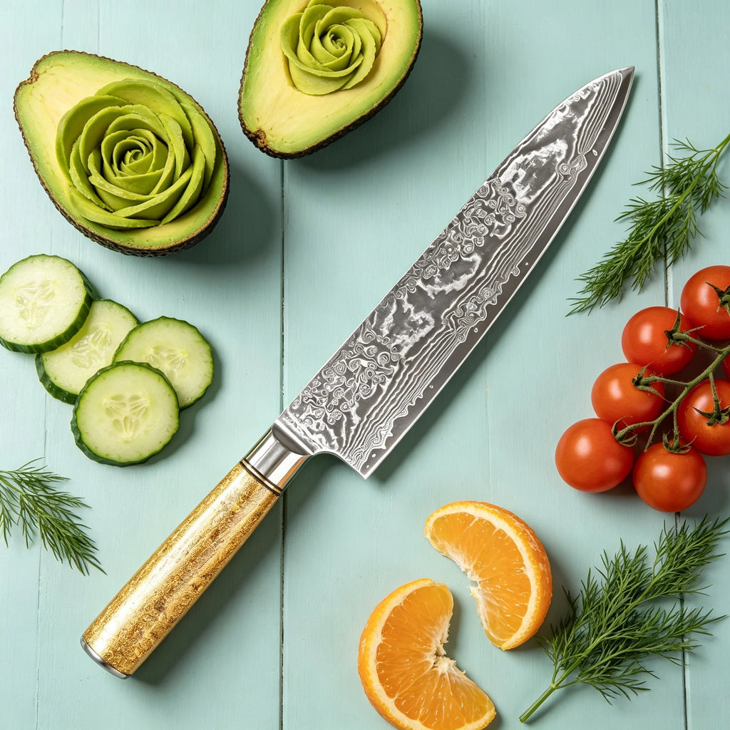 67-Layer Damascus Steel Chef Knife – Sharp Kitchen Cleaver Damascus Chef Knife Axl