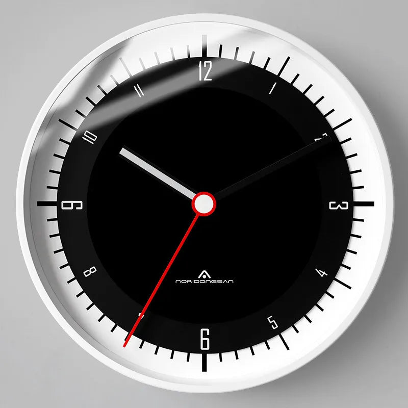 Modern Silent Wall Clock 12" – Minimalist Acrylic Home Decor Silent Wall Clock Axl Black-White Frame 12 Inch