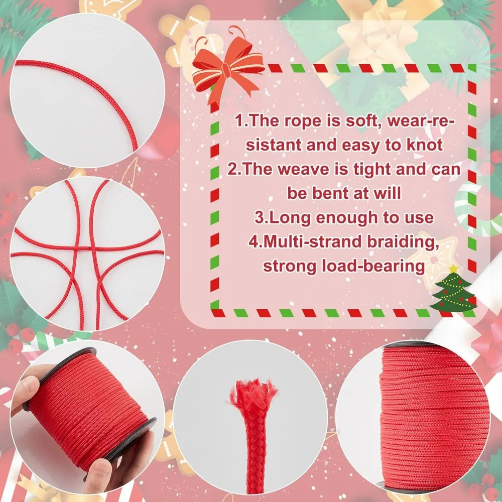 3mm Red Braided Nylon Paracord 54 Yards – Camping & DIY Rope Braided Nylon Rope Axl