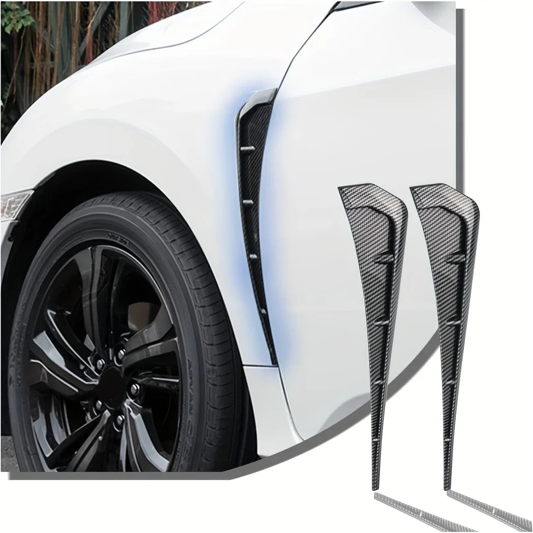 Carbon Fiber Fender Side Vent Trim 2Pcs – Universal Car Grille Fender Vent Trim Axl Carbon Fiber Pattern