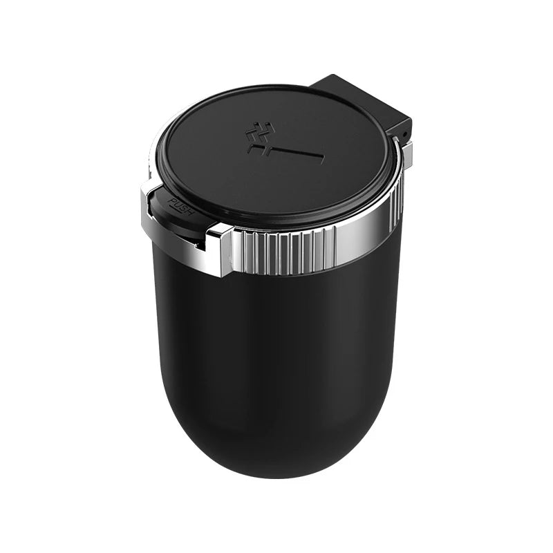 Portable LED Car Ashtray with Auto Light – Cup Holder Fit Car Ashtray Axl black 1PC