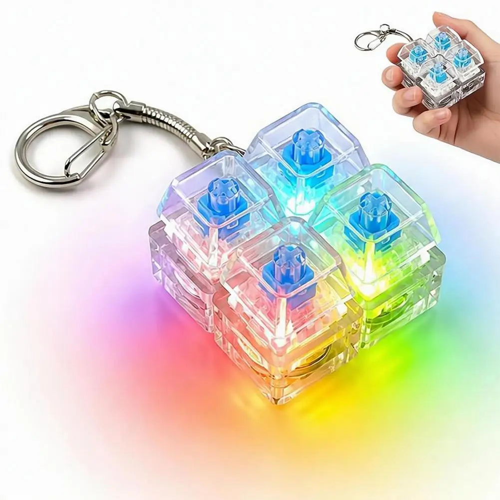 LED Keycap Fidget Keychain | Clicky Mechanical Switch Charm Fidget Keychain Axl