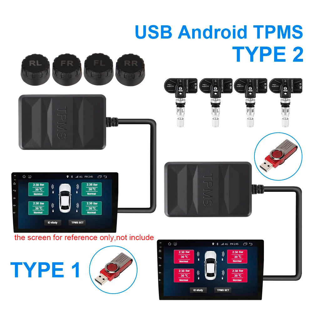 USB TPMS for Android Car Radio – Tire Pressure Monitor System Tire Pressure Monitor Axl