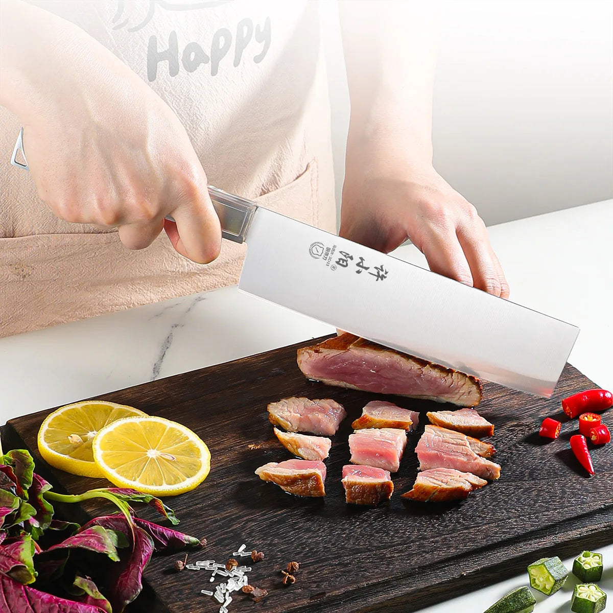 SHENJIU Japanese Kitchen Cleaver – Sharp Stainless Steel Knife Kitchen Cleaver Knife Axl