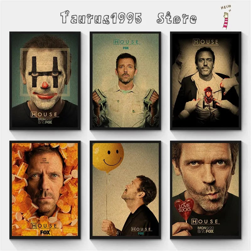 House M.D. Vintage Kraft Paper Wall Art Poster – Unframed Wall Art Poster Axl