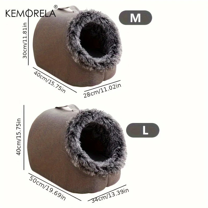 KEMORELA Self-Warming Cat Cave Bed – Cozy Indoor Kitten Nest Cat Cave Bed Axl