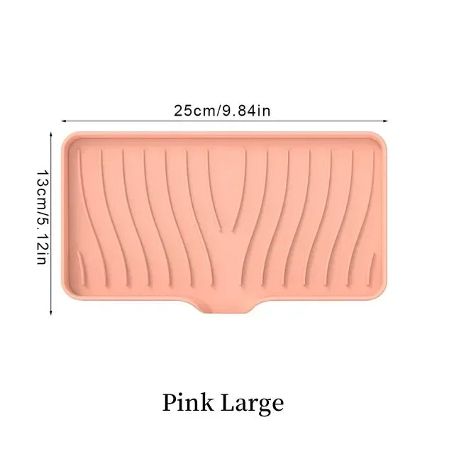 Silicone Soap Dish with Drain | Anti-Slip Sink Tray Soap Dish Tray Axl Pink Large-2