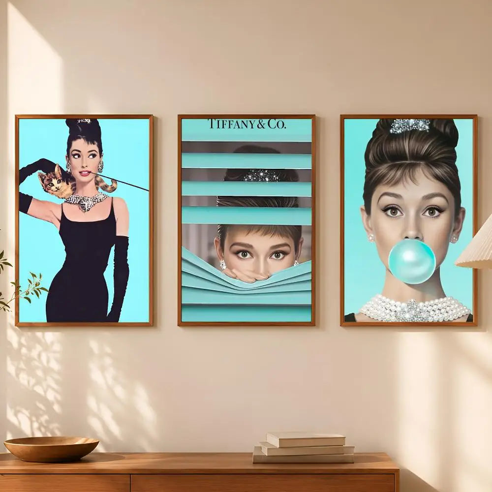 Audrey Hepburn Breakfast at Tiffany's HD Self-Stick Wall Poster Wall Poster Decal Axl