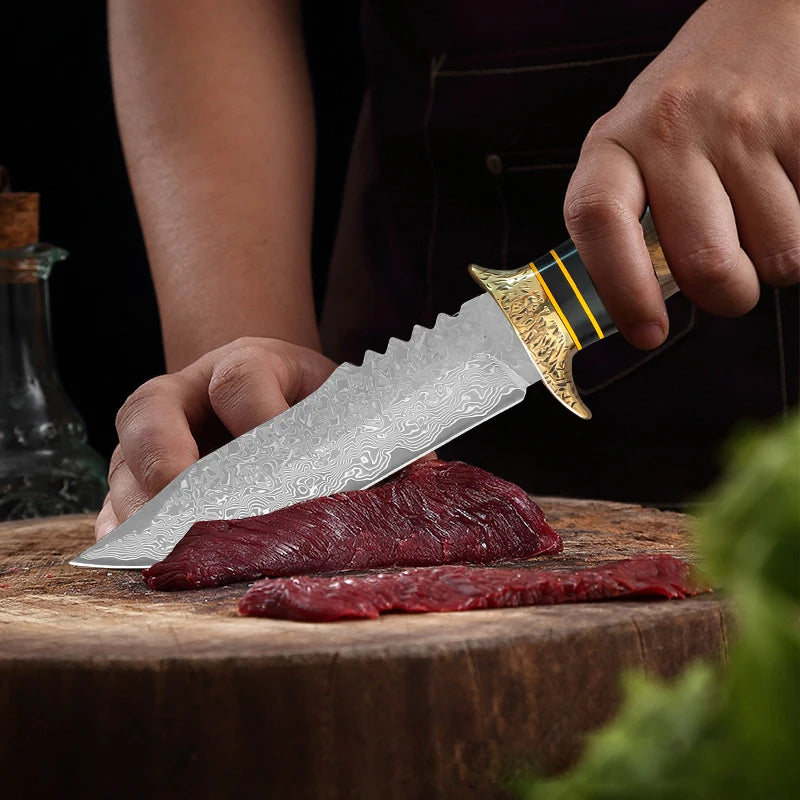 InLeung VG10 Damascus Steel Chef Knife | Wood Handle Damascus Chef Knife Axl