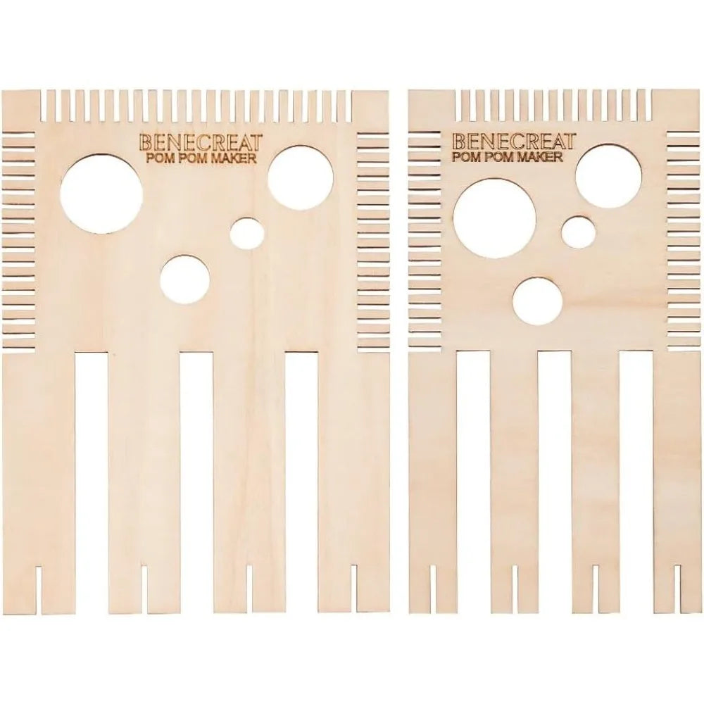 Wood Pom Pom Maker Loom Kit – 4 Sizes DIY Wool Craft Tool Pom Pom Maker Kit Axl AECH04-19137