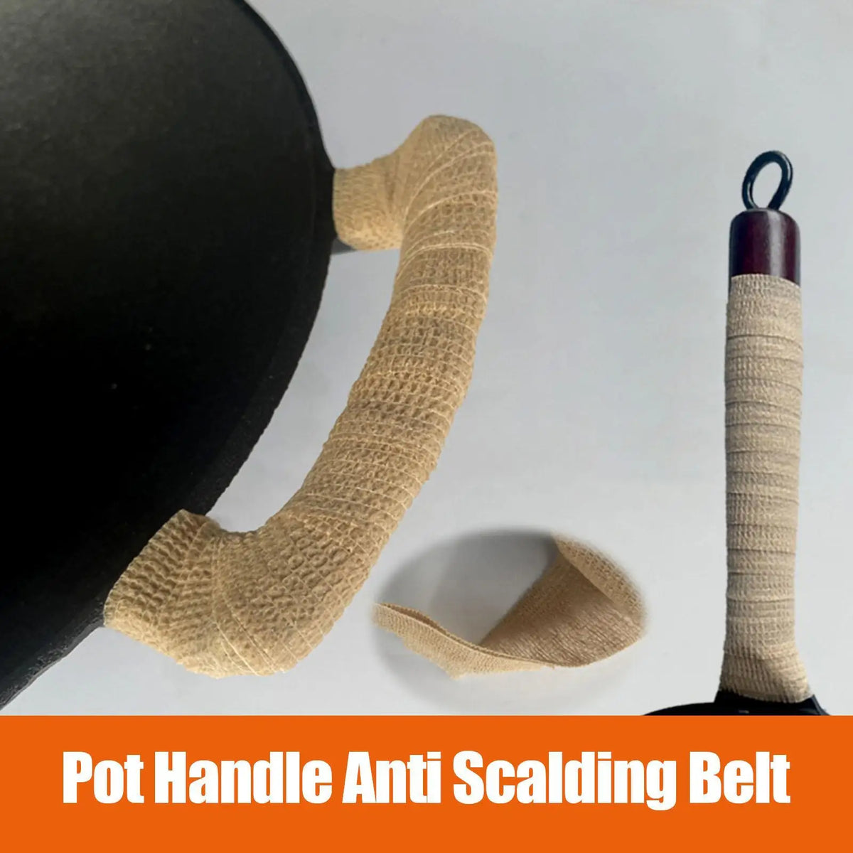 Heat-Resistant Pot Handle Wrap Tape – Non-Slip Self-Adhesive Cookware Handle Wrap Axl