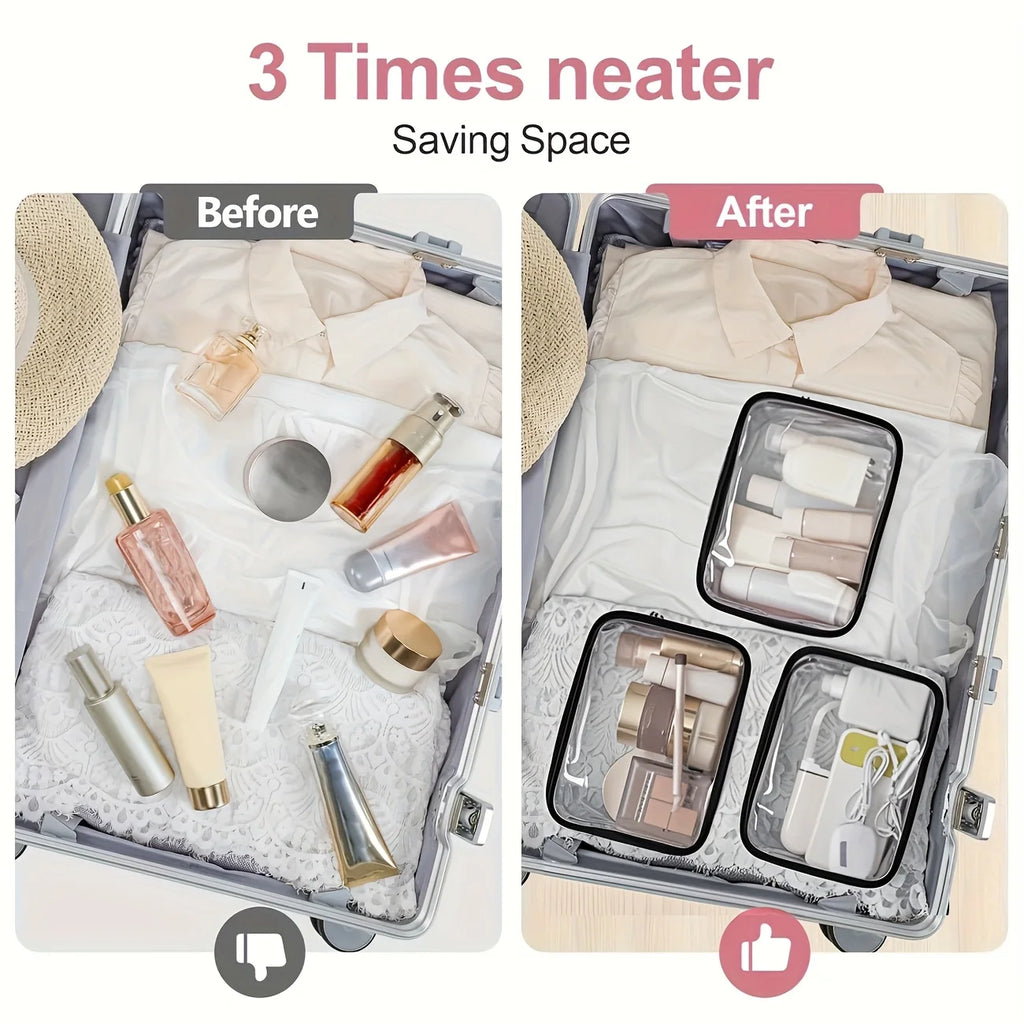 Large Zippered PVC Travel Bag – Toiletry & Makeup Organizer Travel Toiletry Bag Axl
