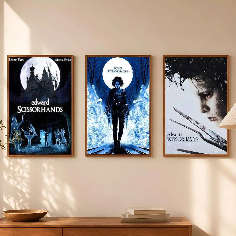 Edward Scissorhands Poster – Self-Stick HD Waterproof Wall Art Movie Wall Poster Axl