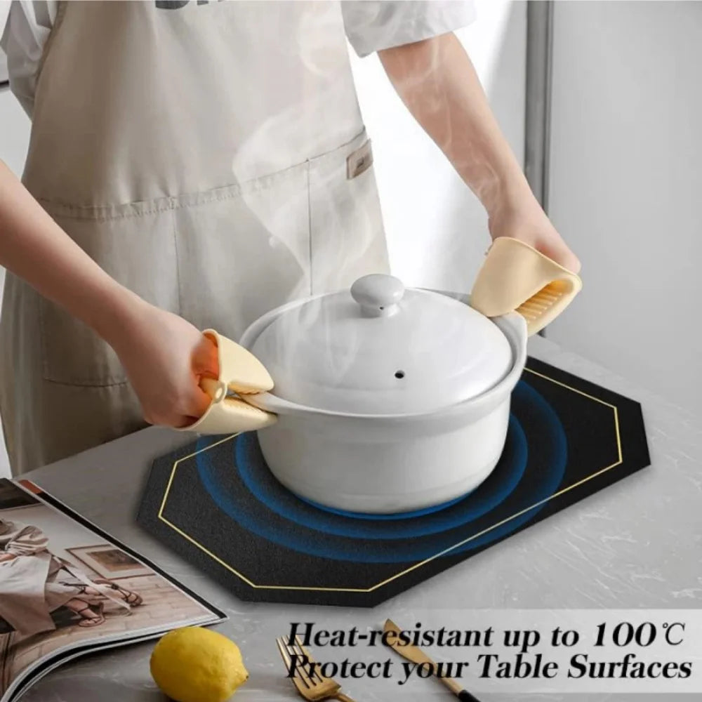 Leeseph PU Leather Placemats & Coasters Set 4 or 8 Pcs Leather Placemat Set Axl