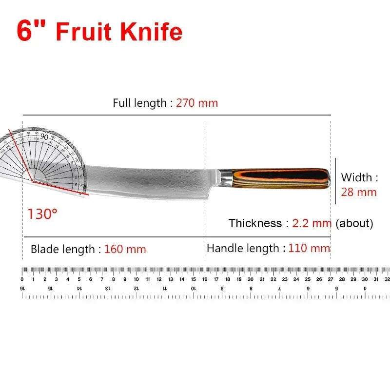 67-Layer Damascus Steel Chef Knife – Wood Handle | InLeung Damascus Chef Knife Axl