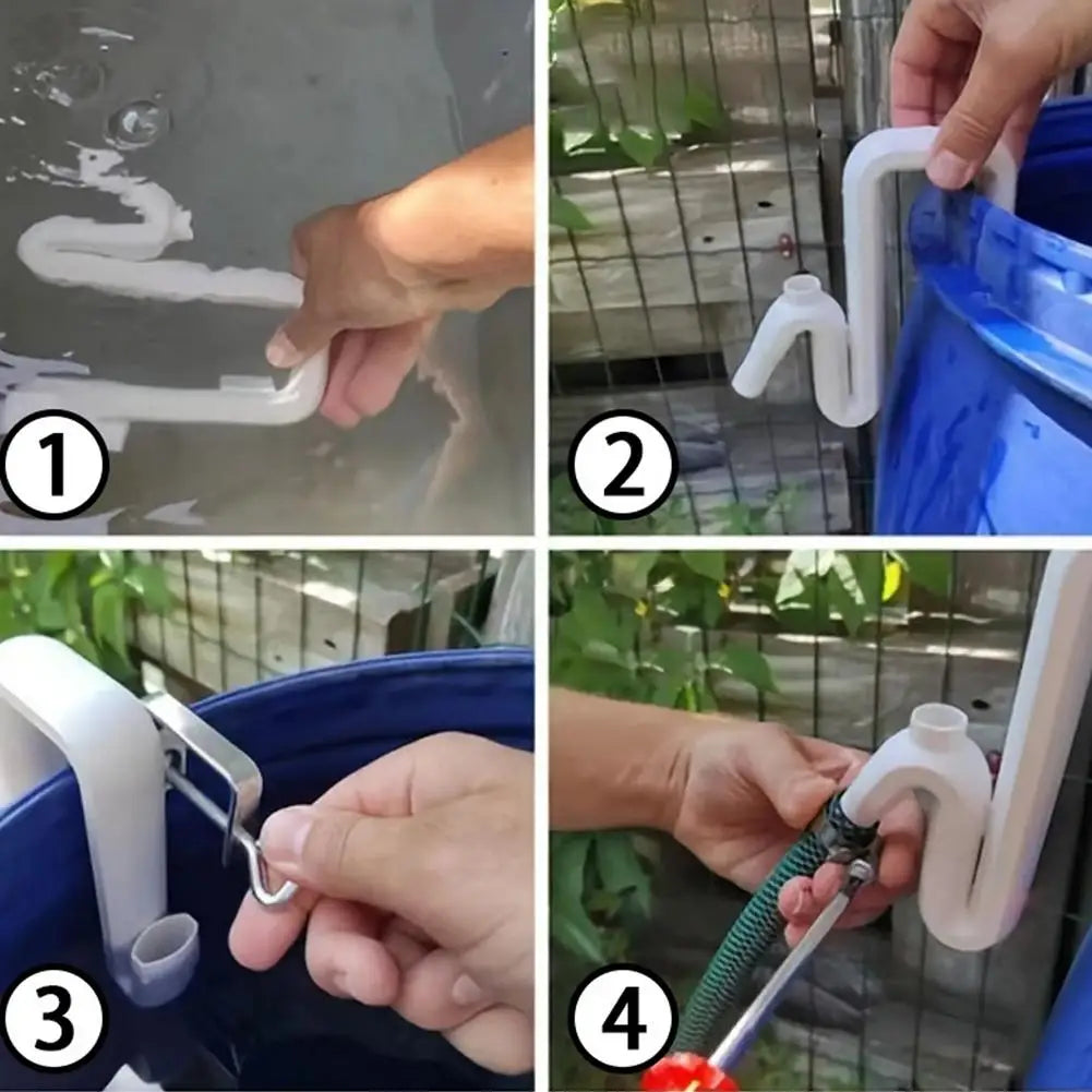 Self-Priming Siphon Overflow Pipe Kit for Rainwater Buckets Siphon Overflow Kit Axl