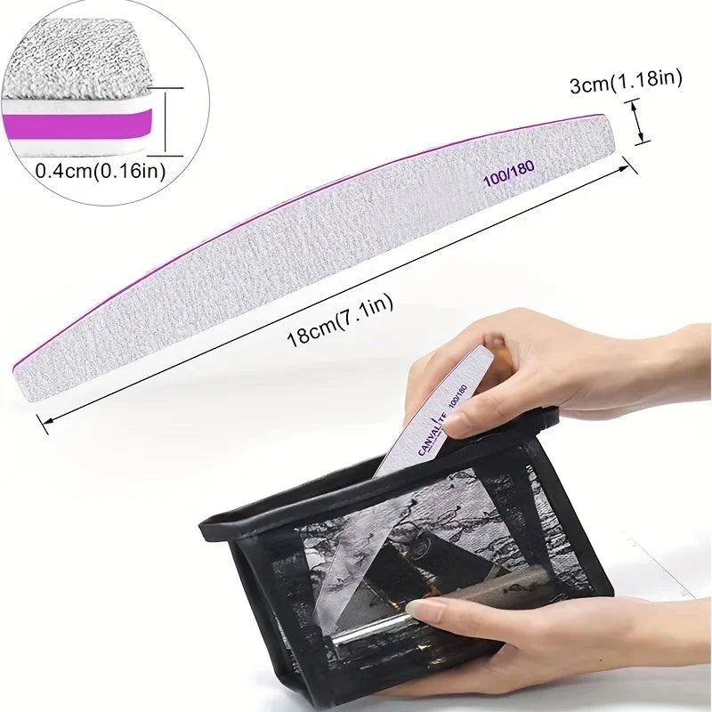 SHIBO Nail File Buffer Set – 100/180 Grit Double-Sided Emery Board Nail File Set Axl