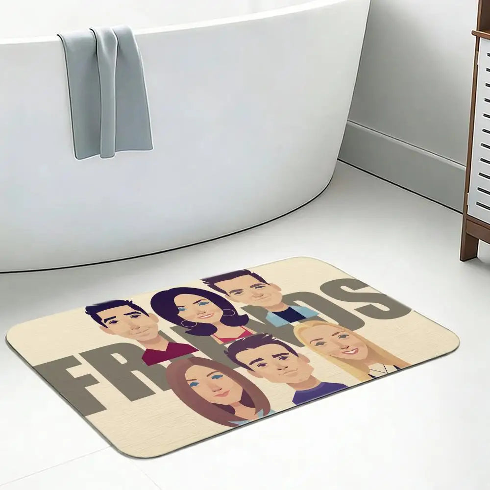 Diatomite Bath Mat – Quick Dry Anti-Slip Friends TV Design Diatomite Bath Mat Axl