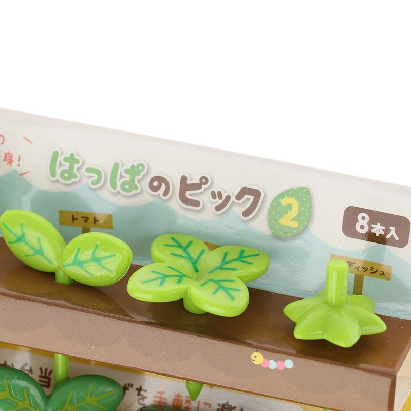 8-Piece Mini Fruit Forks – Leaf Cake & Salad Picks for Kids Mini Food Picks Axl