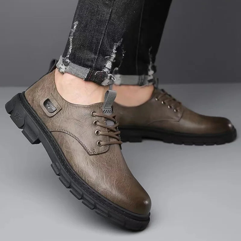 YBQJOO Men's Soft Sole Casual Leather Shoes – Nonslip Walking Men's Casual Shoes Axl