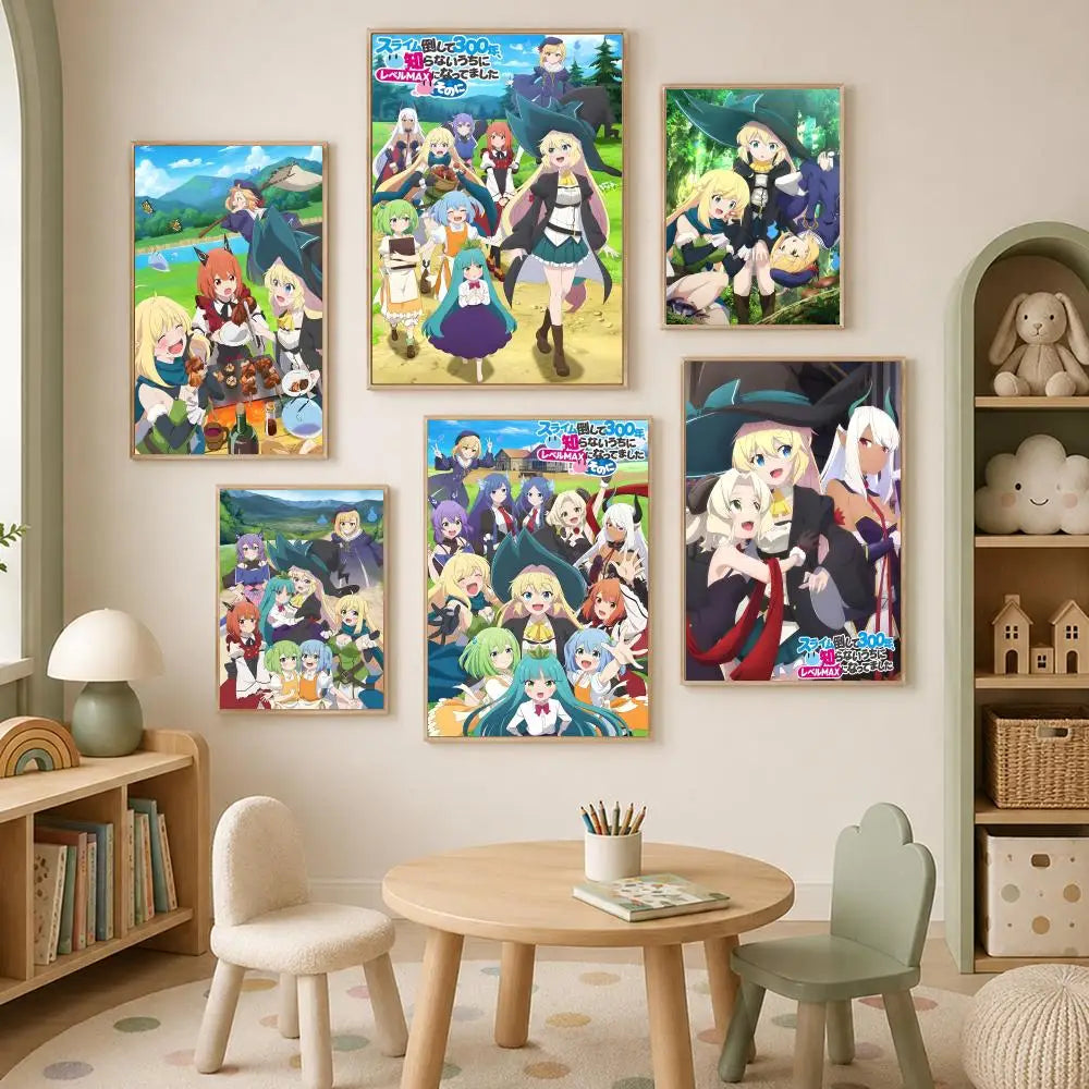 Killing Slimes 300 Years Anime PVC Wall Poster | HD Self-Stick Anime Wall Poster Axl