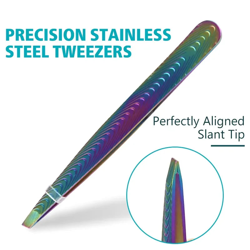 Professional Stainless Steel Tweezers – Eyebrow & Lash Tool Precision Tweezers Axl